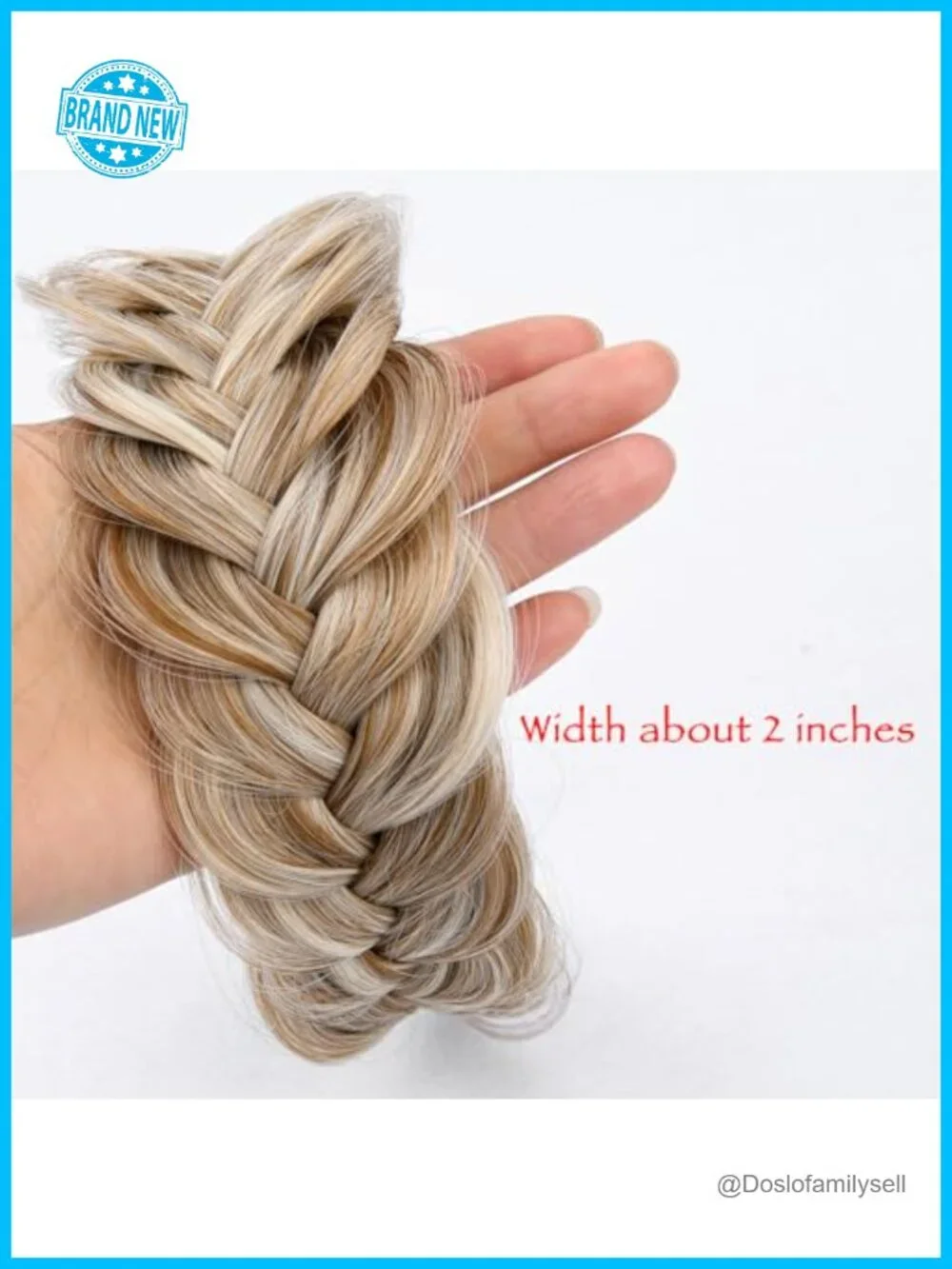 Synthetic Hair Plaited Fishtail Braided Headband with Teeth
